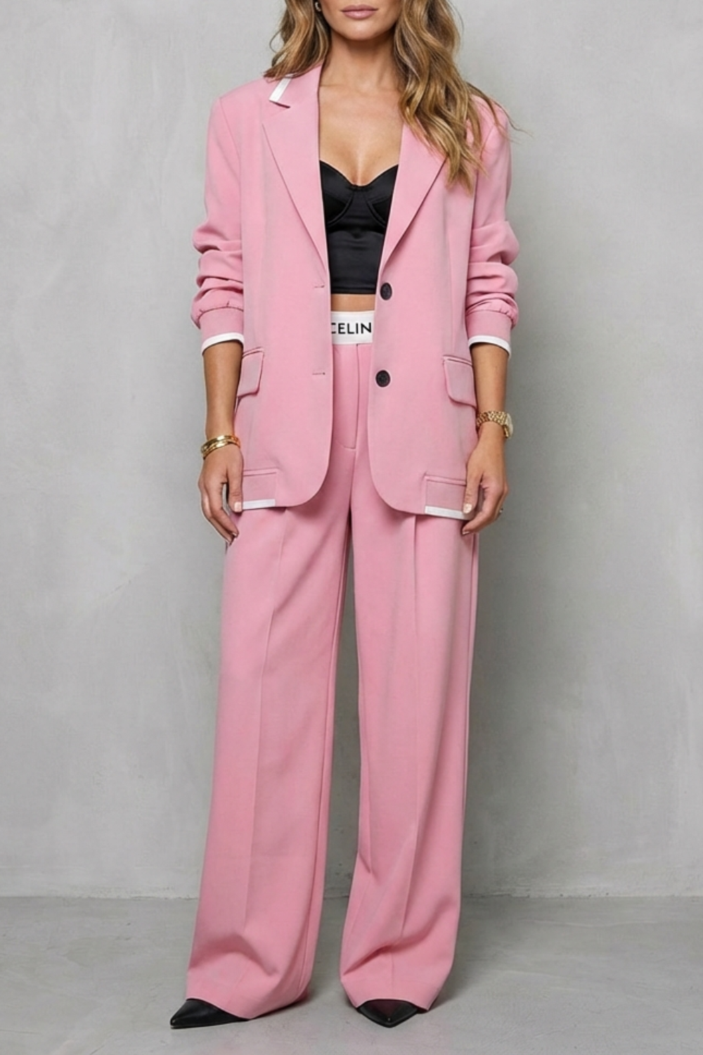 Women's Oversized Blazer and Wide-Leg Trouser Suit - Farielle