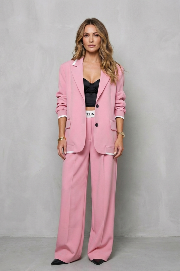 Women's Oversized Blazer and Wide-Leg Trouser Suit - Farielle