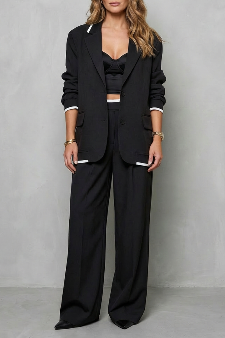 Women's Oversized Blazer and Wide-Leg Trouser Suit - Farielle