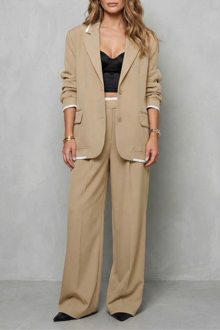 Women's Oversized Blazer and Wide-Leg Trouser Suit - Farielle