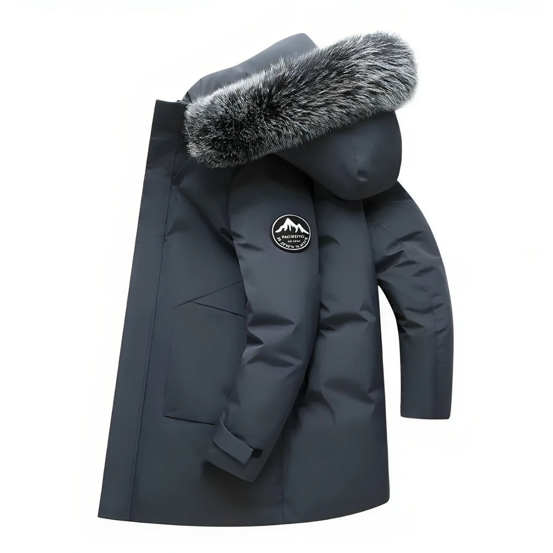 Winterton women's hooded winter parka in Charcoal – side view