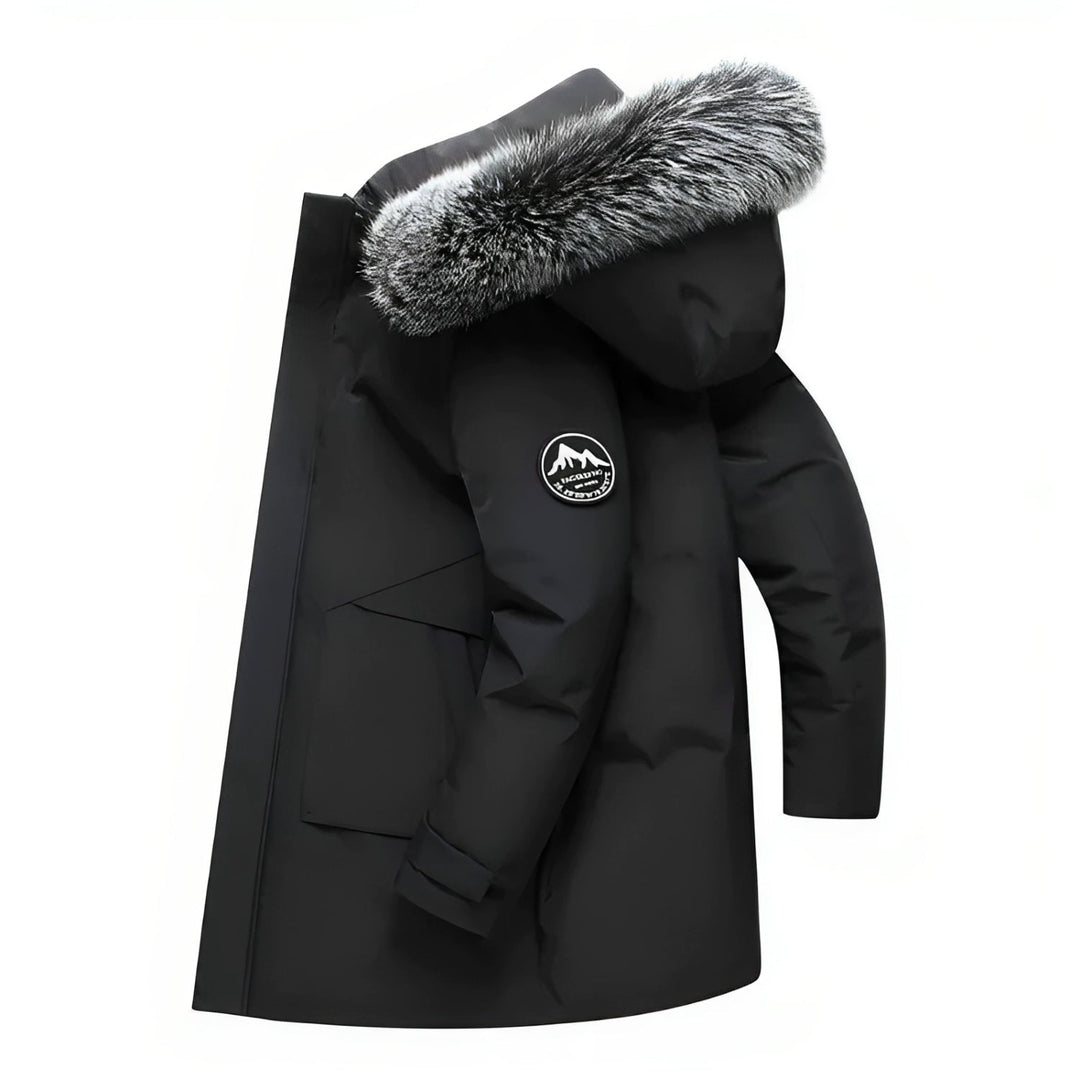 Winterton women's hooded winter parka in Black – side view