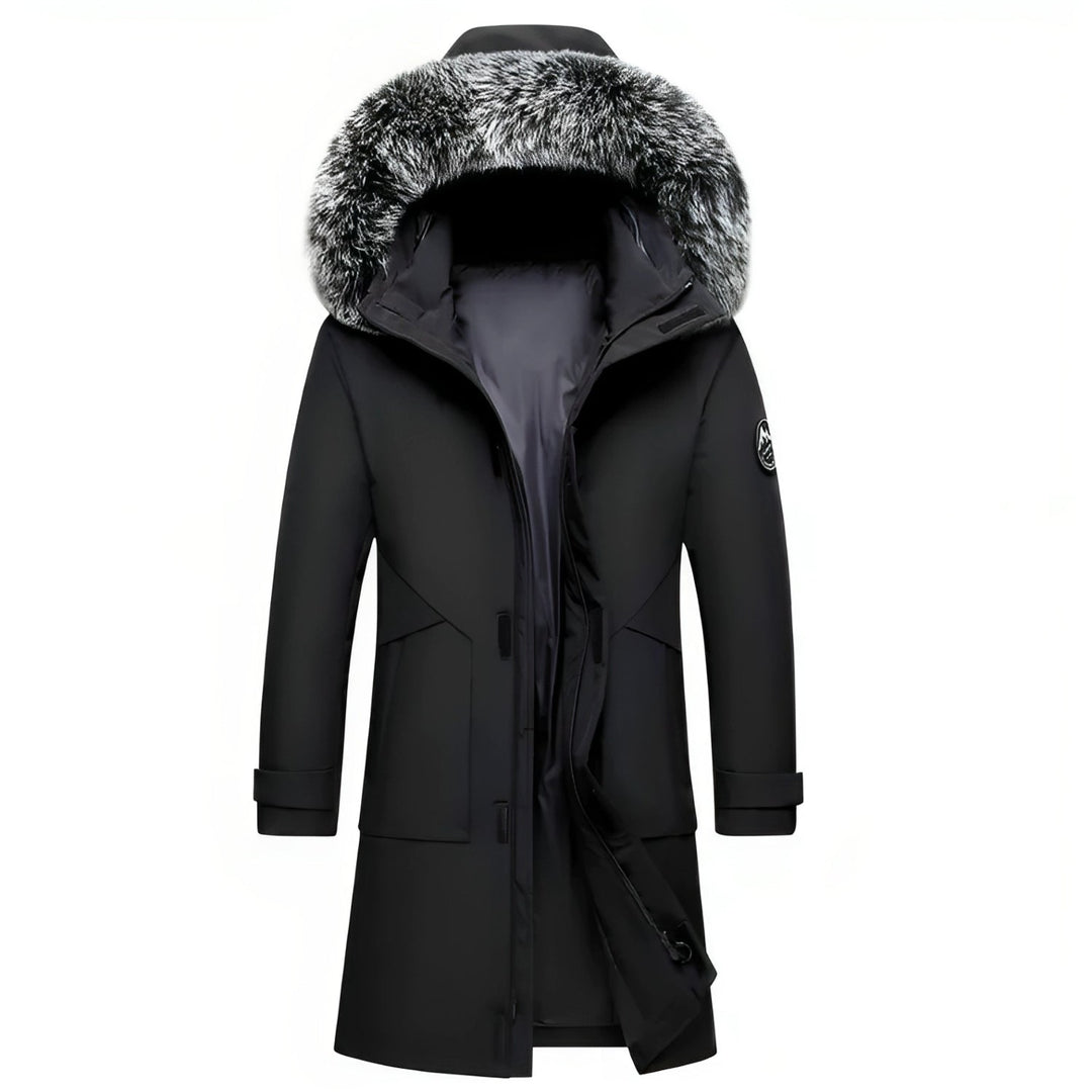 Winterton women's hooded winter parka in Black – front view