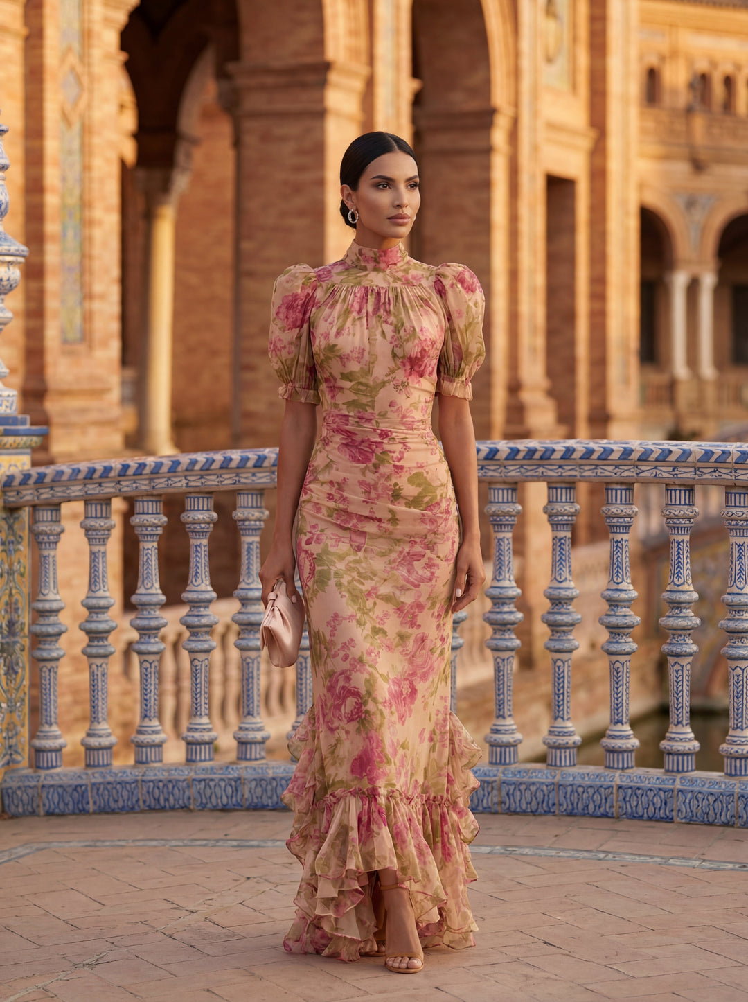 morrison floral satin midi dress MISA LOS ANGELES Morrison Dress in Tangerine Flora