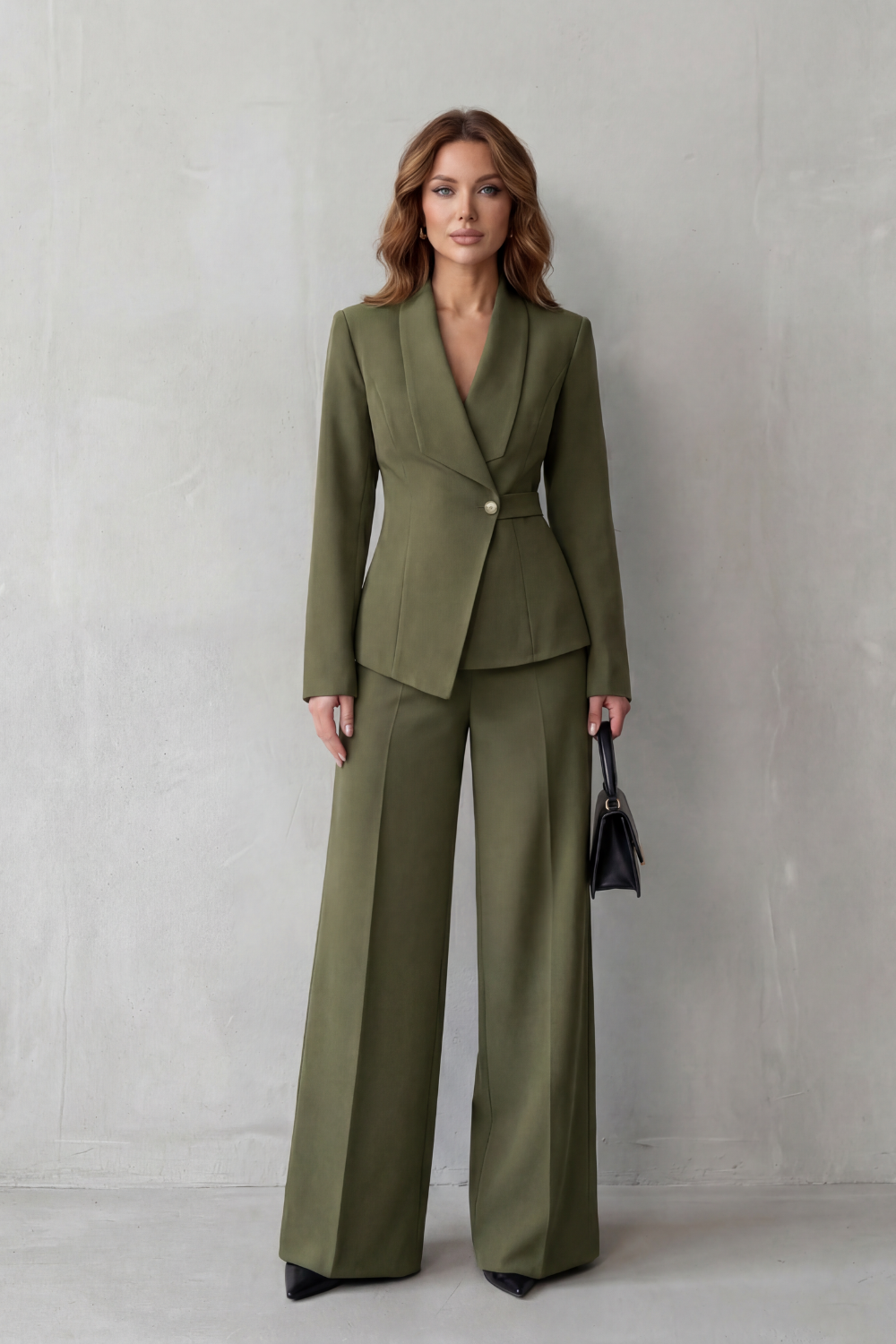 Women's Tailored Blazer and Wide-Leg Trouser Suit Set - Dessalie