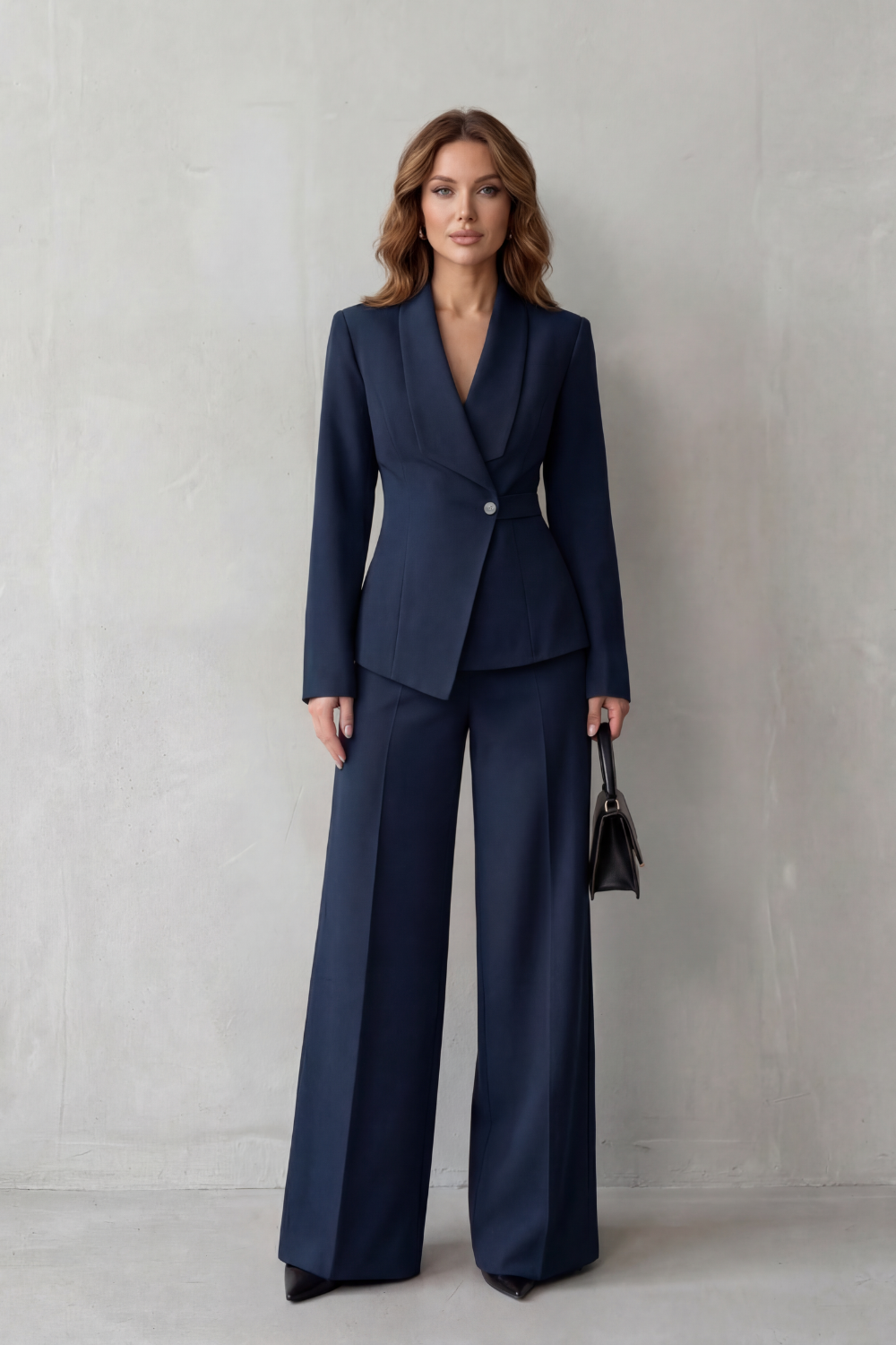 Women's Tailored Blazer and Wide-Leg Trouser Suit Set - Dessalie