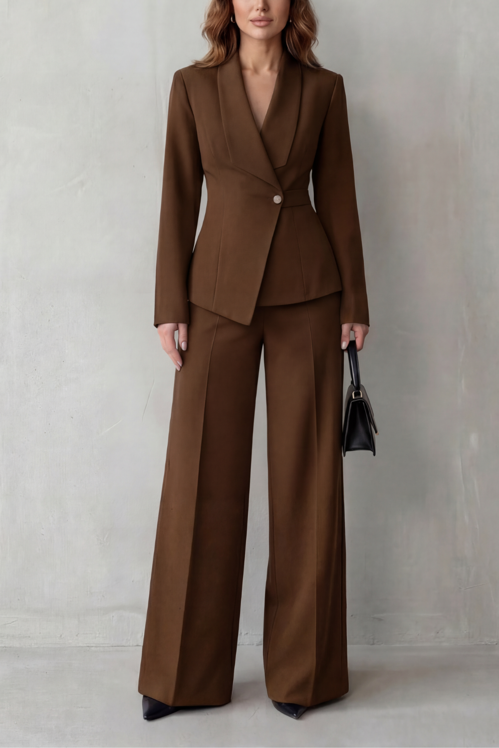 Women's Tailored Blazer and Wide-Leg Trouser Suit Set - Dessalie