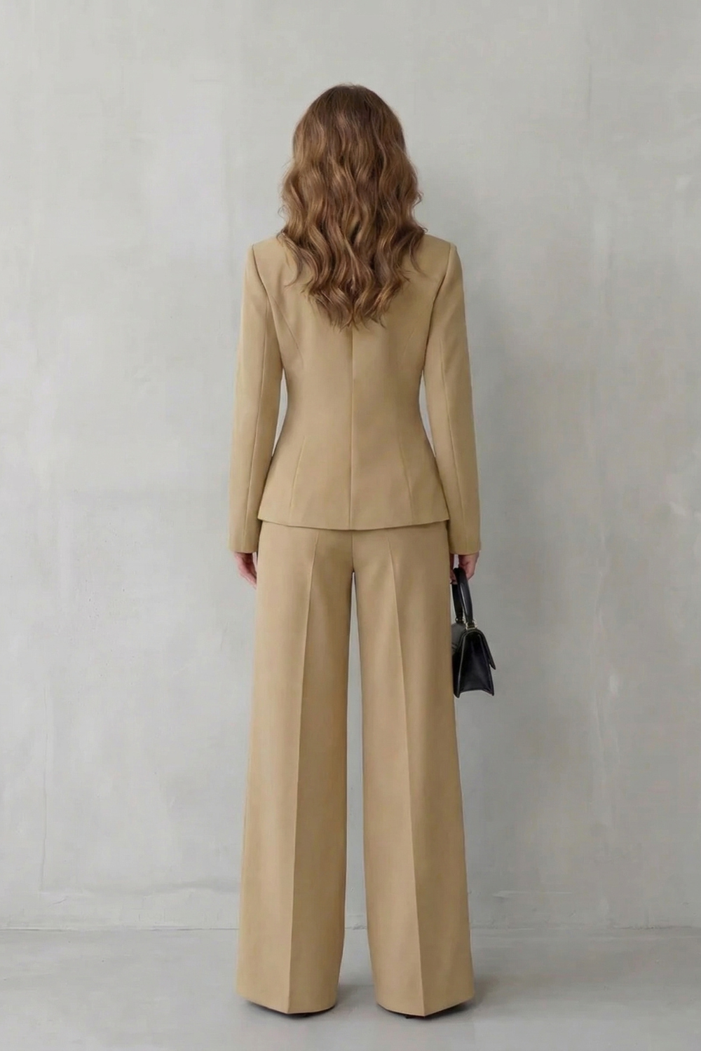 Women's Tailored Blazer and Wide-Leg Trouser Suit Set - Dessalie