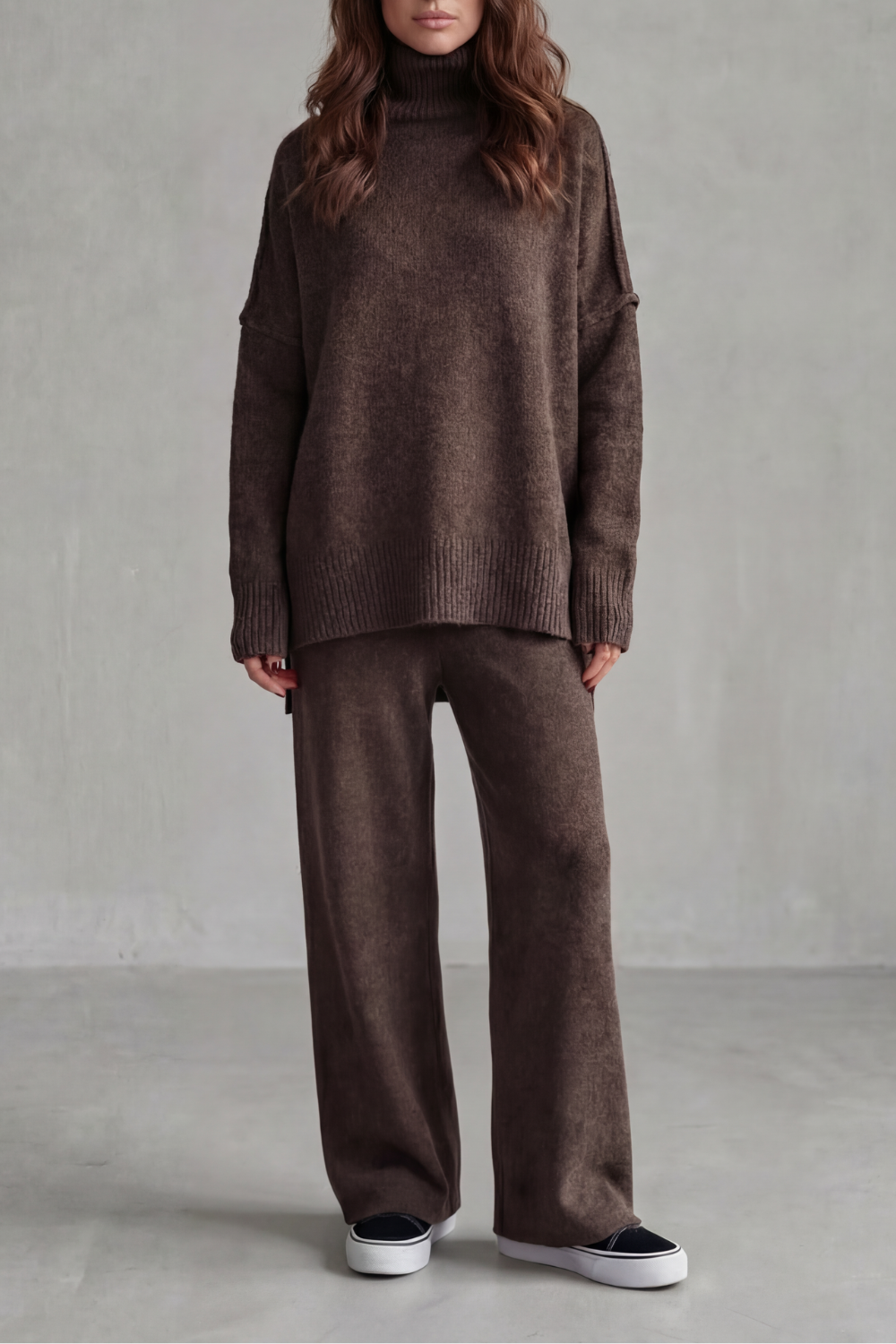 Women's Oversized Roll Neck Jumper and Trouser Set - Gaurielle