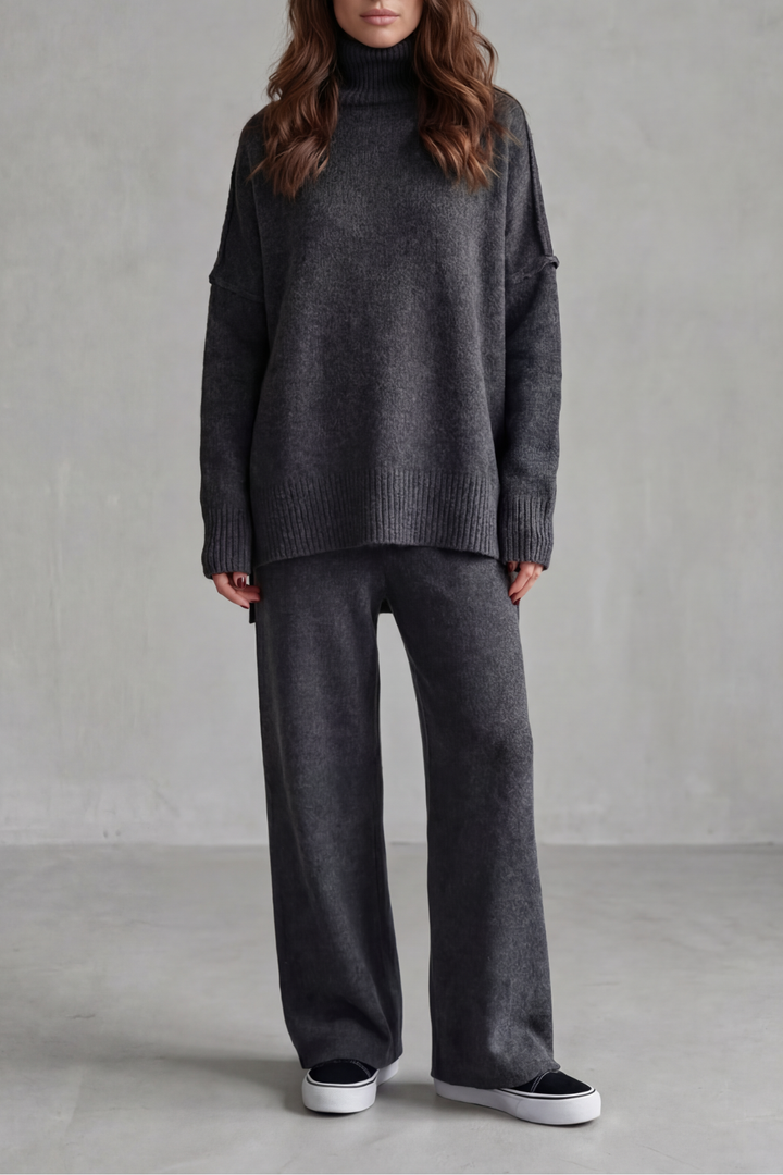 Women's Oversized Roll Neck Jumper and Trouser Set - Gaurielle