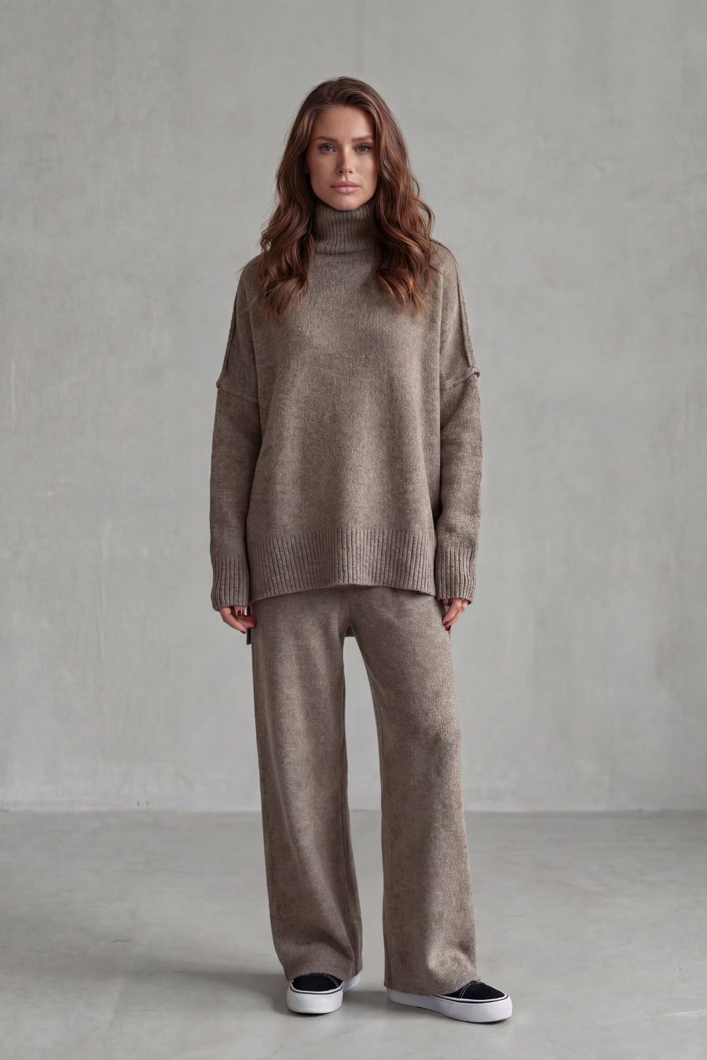 Women's Oversized Roll Neck Jumper and Trouser Set - Gaurielle