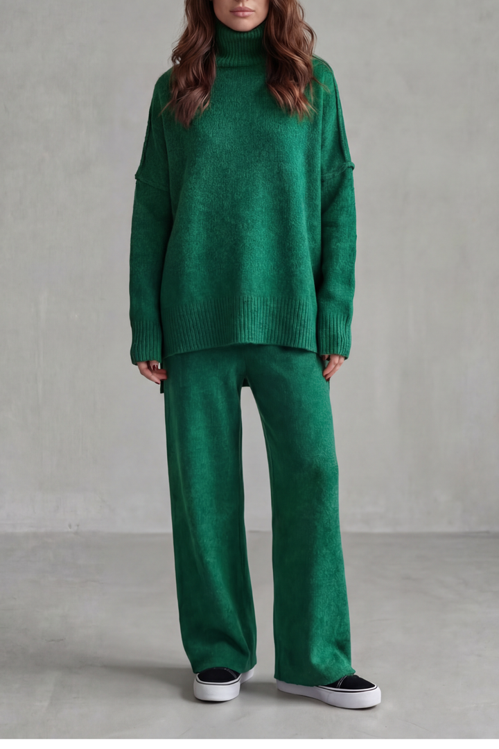 Women's Oversized Roll Neck Jumper and Trouser Set - Gaurielle