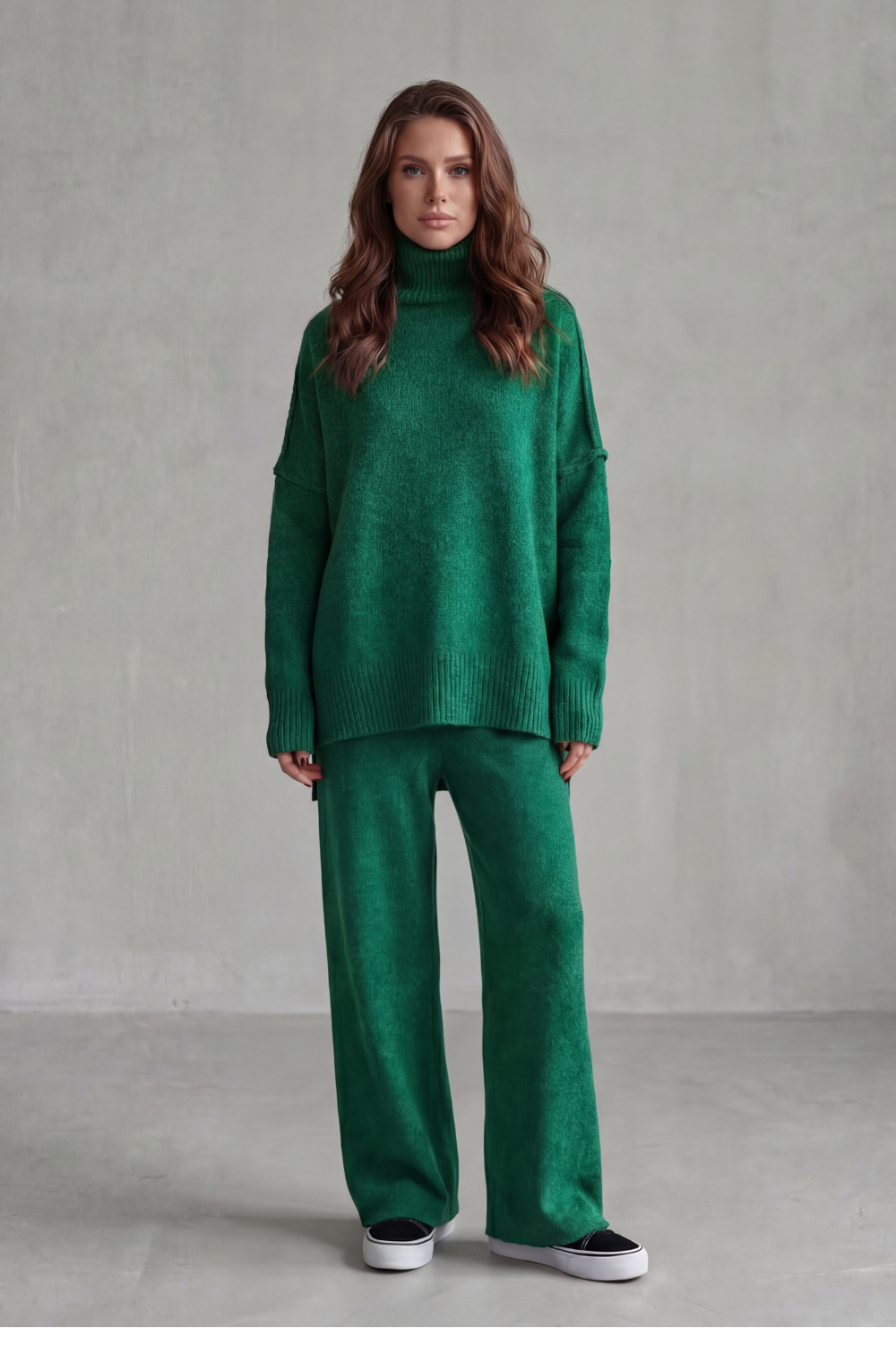 Women's Oversized Roll Neck Jumper and Trouser Set - Gaurielle