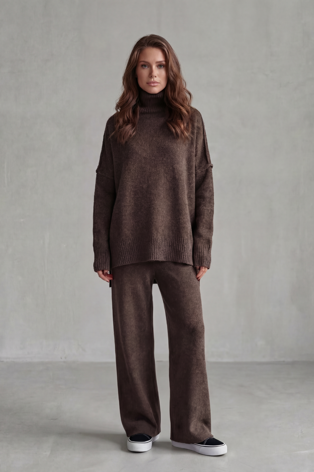 Women's Oversized Roll Neck Jumper and Trouser Set - Gaurielle
