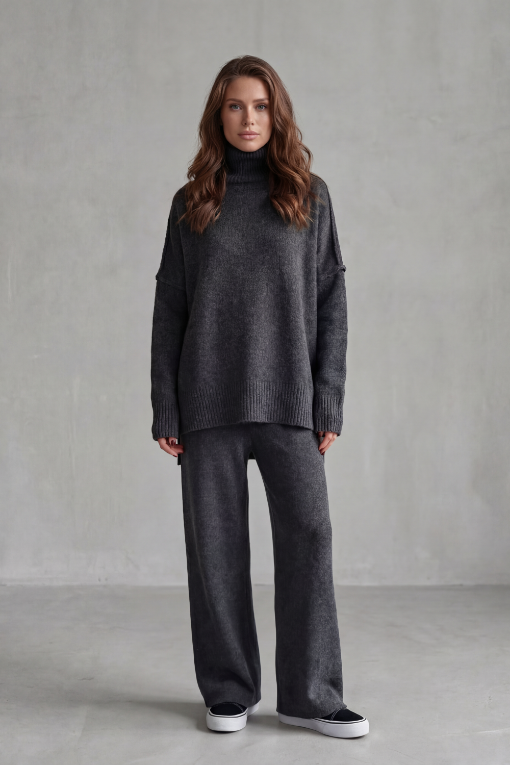 Women's Oversized Roll Neck Jumper and Trouser Set - Gaurielle