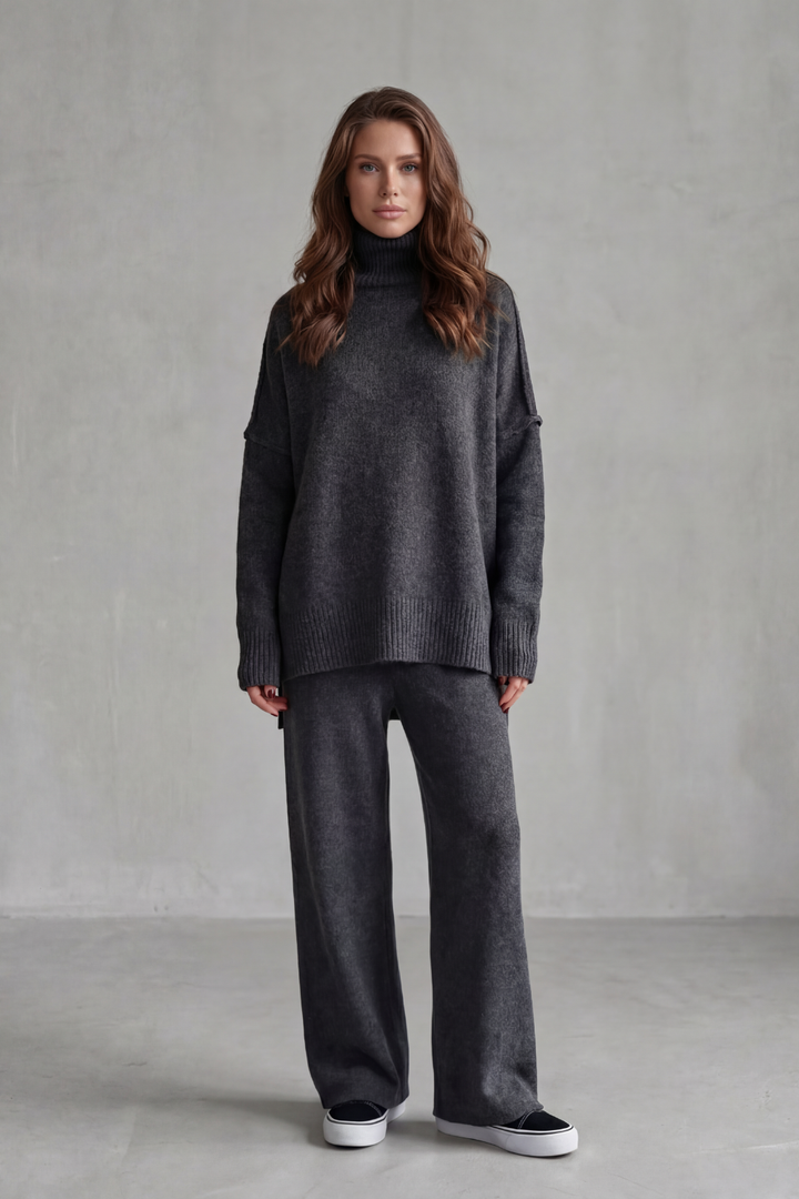 Women's Oversized Roll Neck Jumper and Trouser Set - Gaurielle