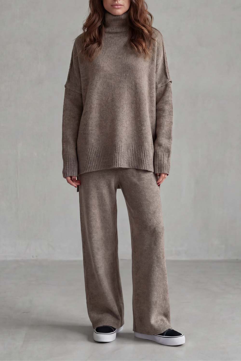 Women's Oversized Roll Neck Jumper and Trouser Set - Gaurielle