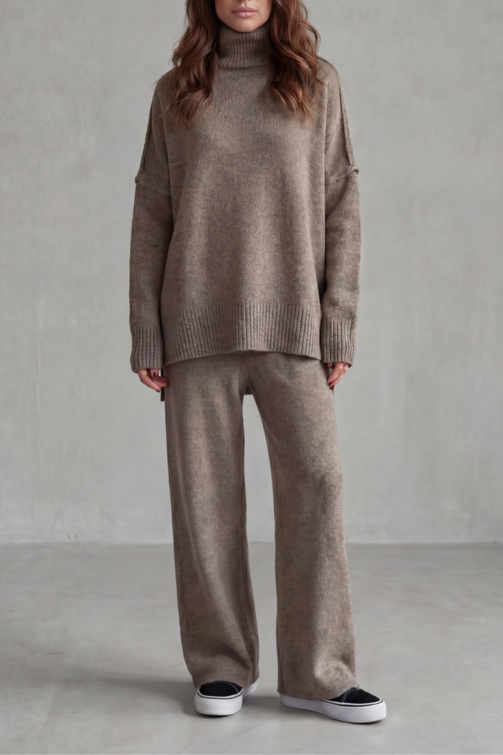 Women's Oversized Roll Neck Jumper and Trouser Set - Gaurielle
