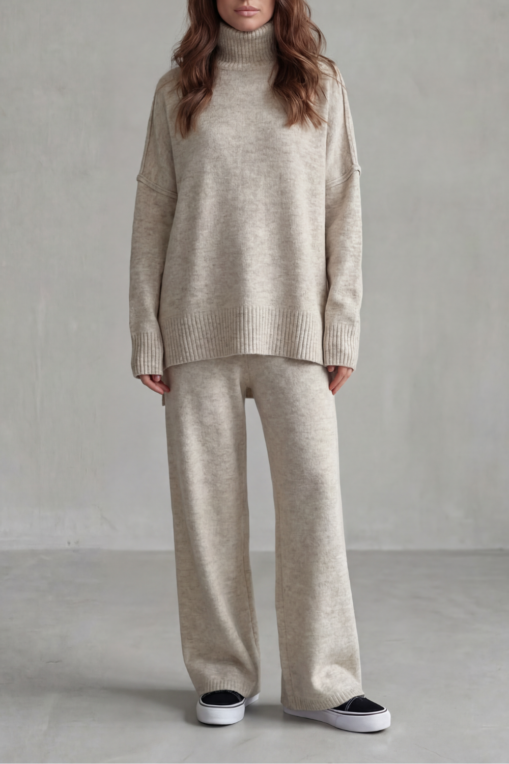 Women's Oversized Roll Neck Jumper and Trouser Set - Gaurielle