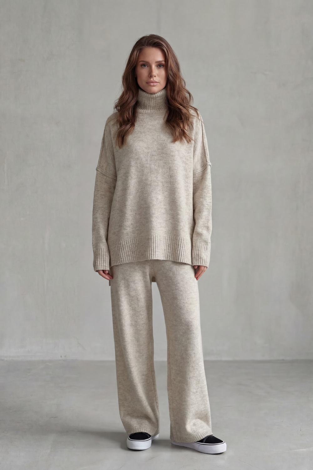 Women's Oversized Roll Neck Jumper and Trouser Set - Gaurielle