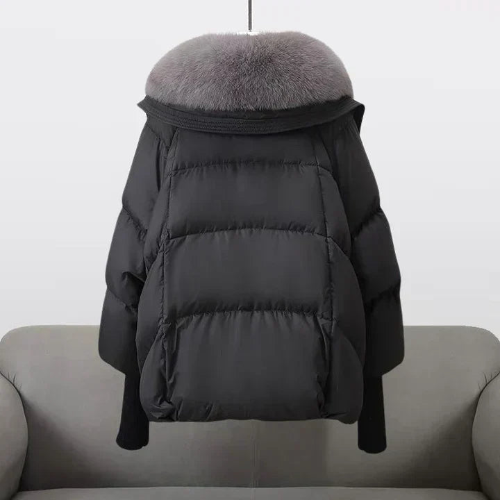 Cheltenham women's puffer jacket in Black – back view