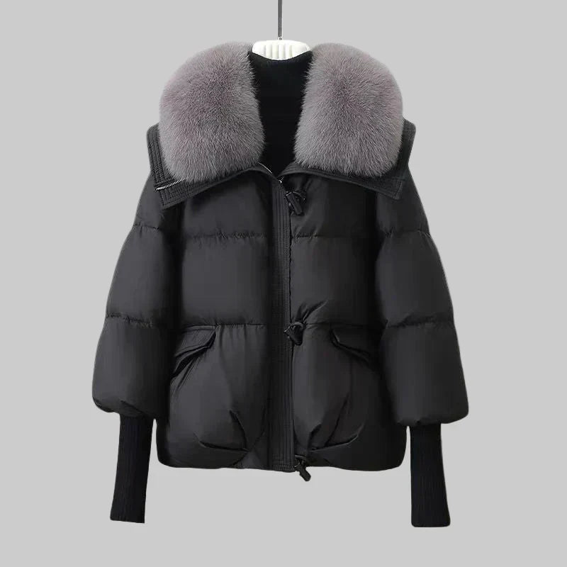 Cheltenham women's puffer jacket in Black – front view