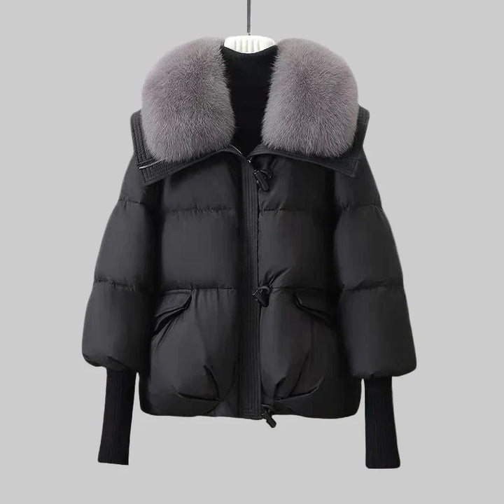Cheltenham women's puffer jacket in Black – front view