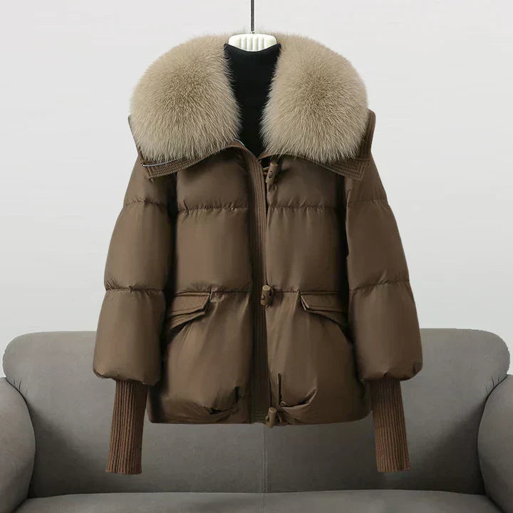 Cheltenham women's puffer jacket in Mocha – front view