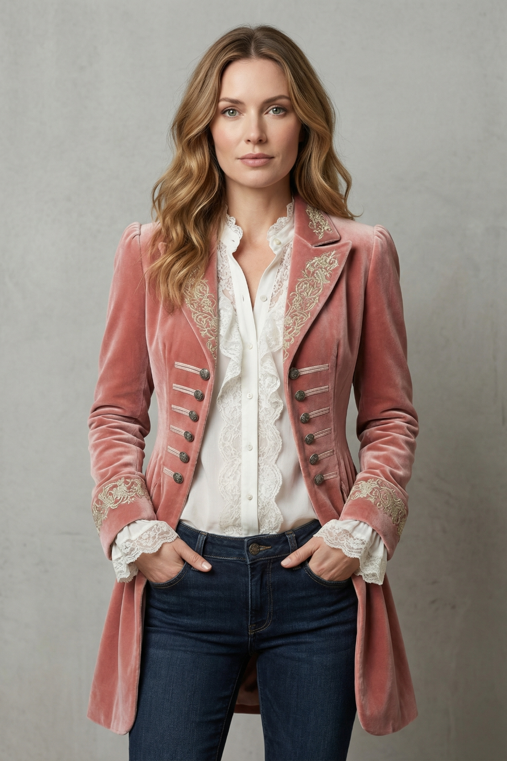 Women's Vintage-Inspired Embroidered Long Coat – Isolde
