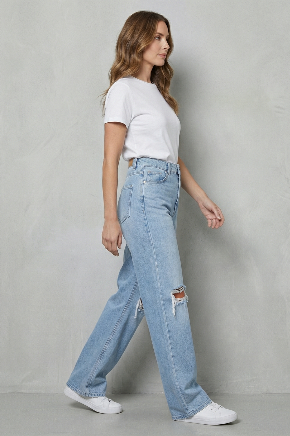Women's High Waisted Ripped Flare Jeans - Roselienne