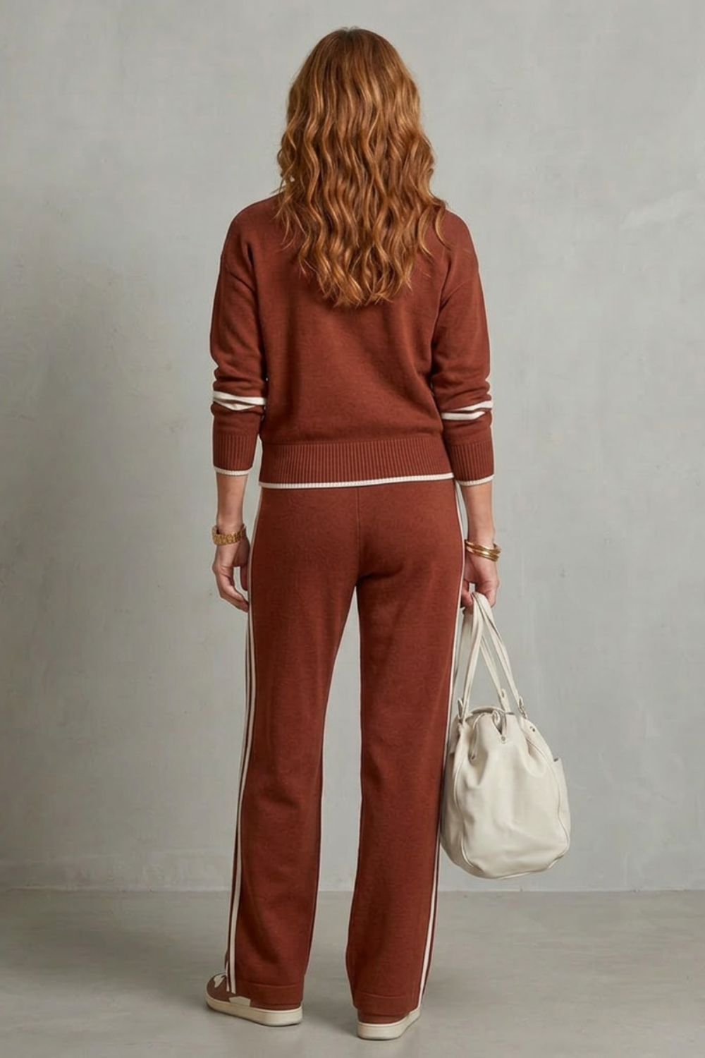 Women's Zip-Neck Top and Wide-Leg Trouser Co-ord Set - Fabrielle