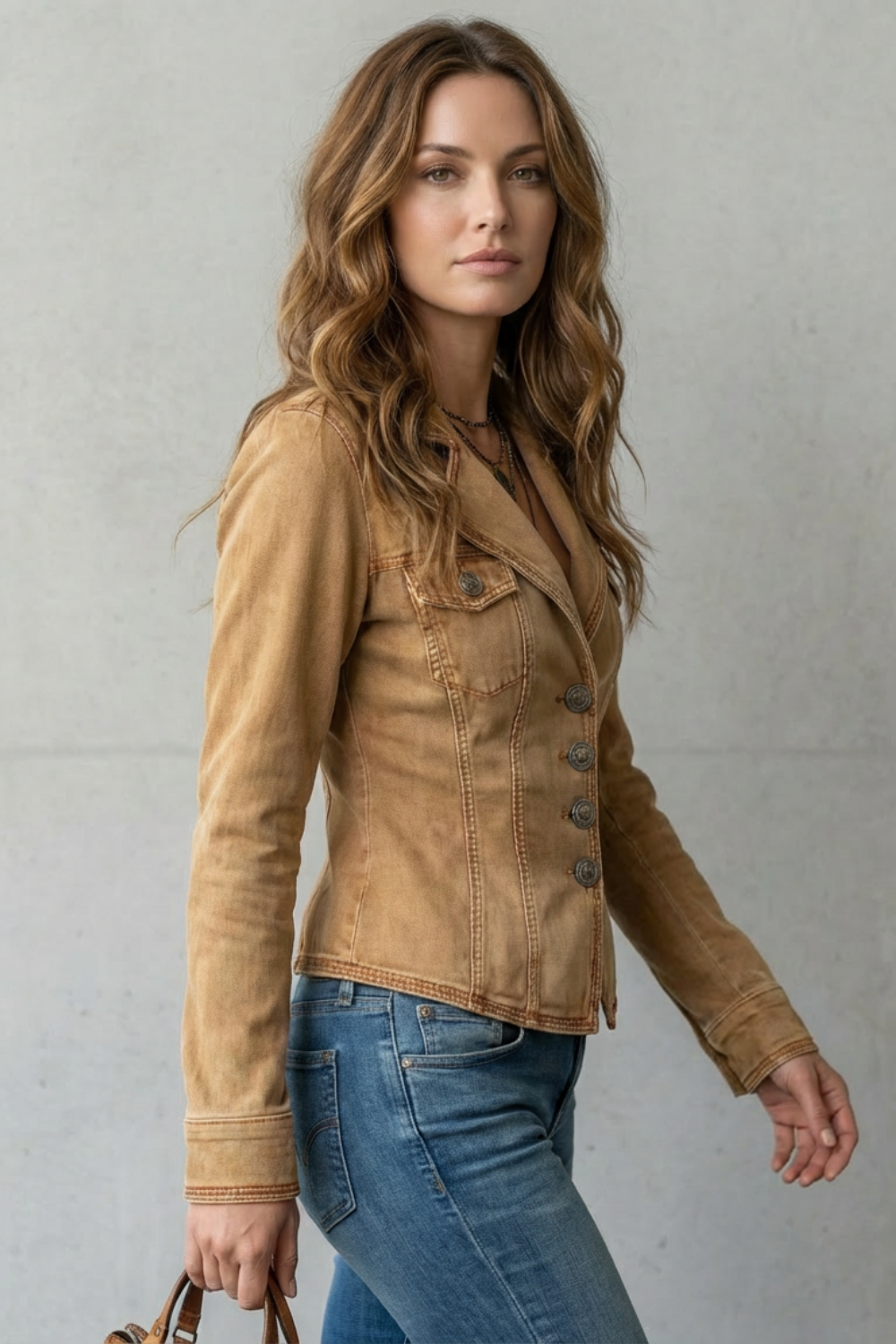 Women's Tailored Denim Blazer - Umbrielle