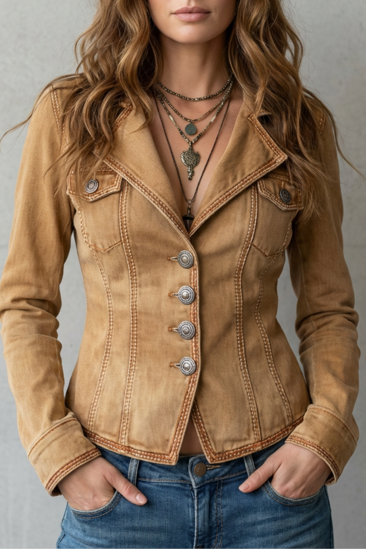 Women's Tailored Denim Blazer - Umbrielle