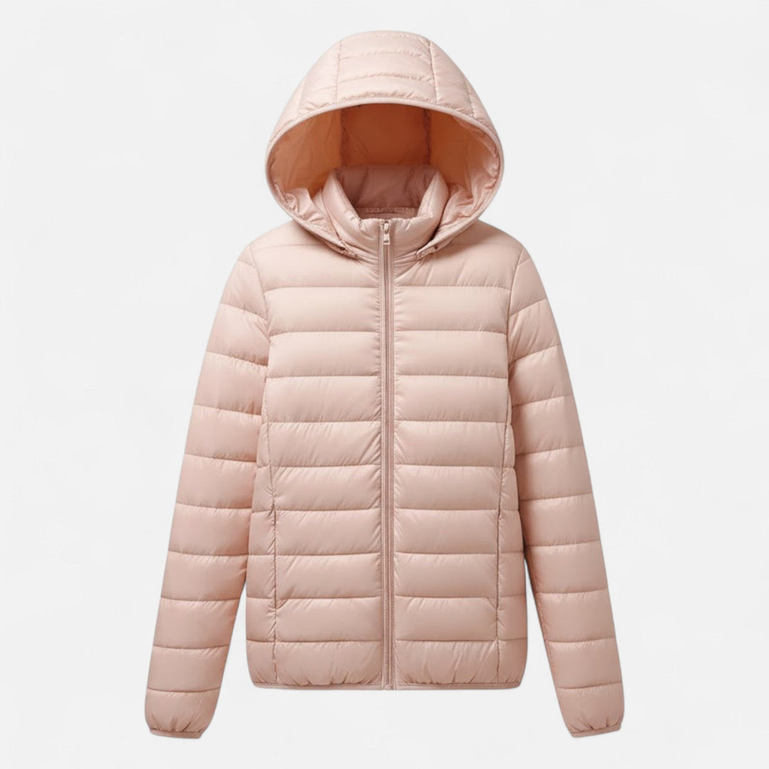 Hawes women's lightweight down jacket in Blush Pink – front view