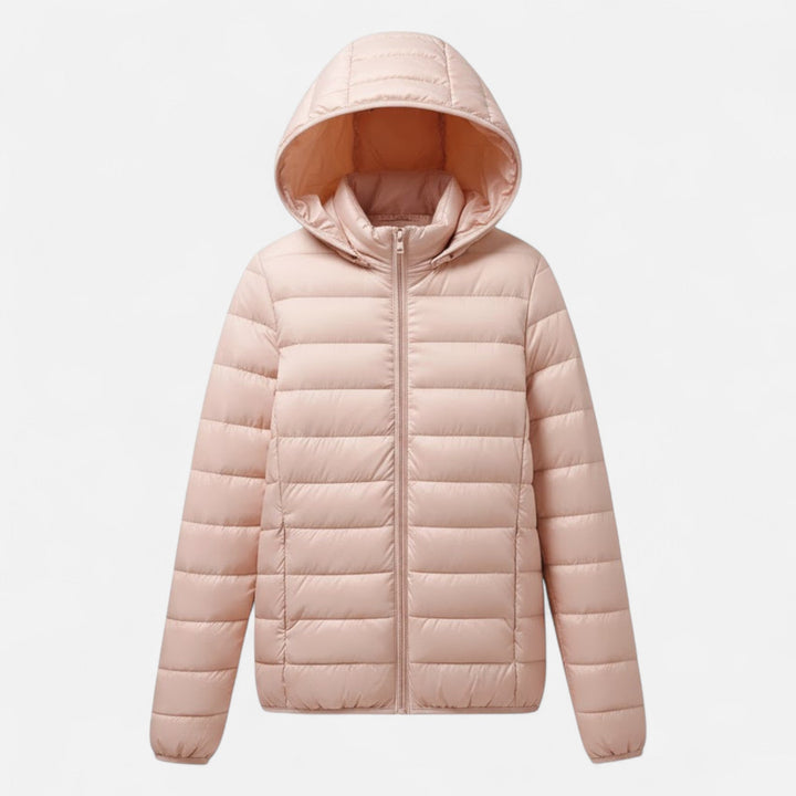 Hawes women's lightweight down jacket in Blush Pink – front view