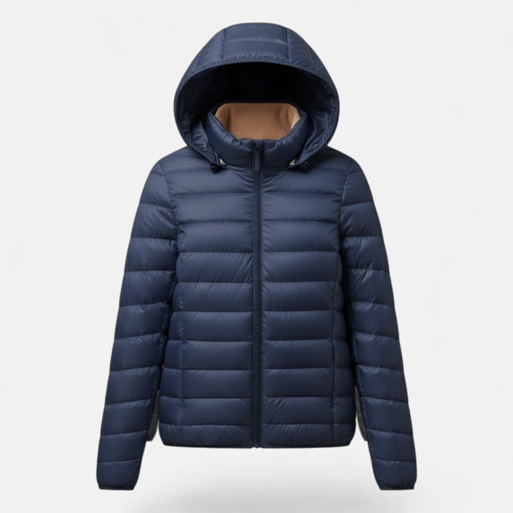 Hawes women's lightweight down jacket in Navy Blue – front view