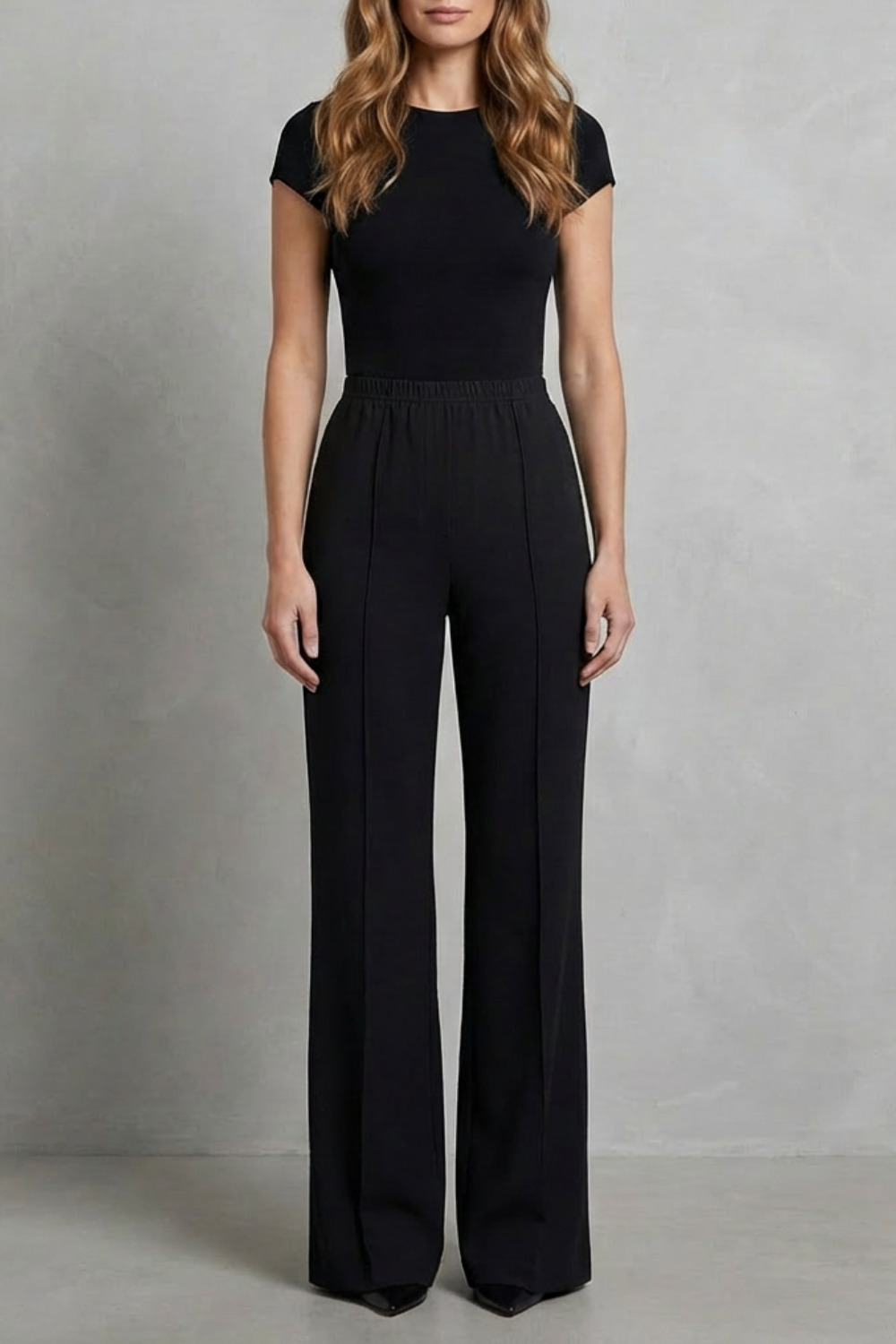 Women's High Waisted Wide Leg Tailored Trousers - Corvienne