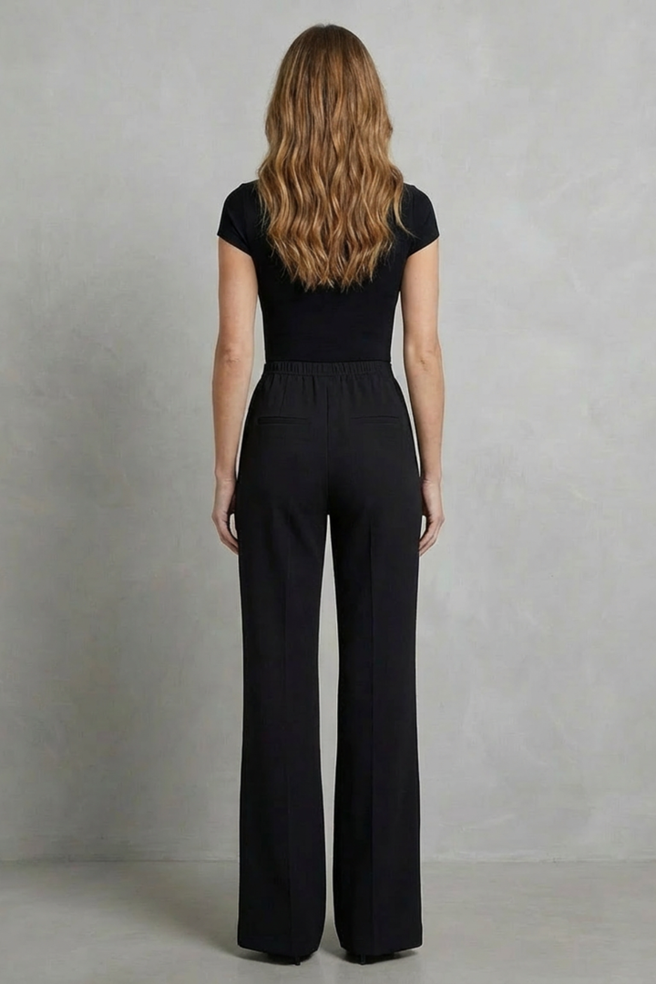 Women's High Waisted Wide Leg Tailored Trousers - Corvienne
