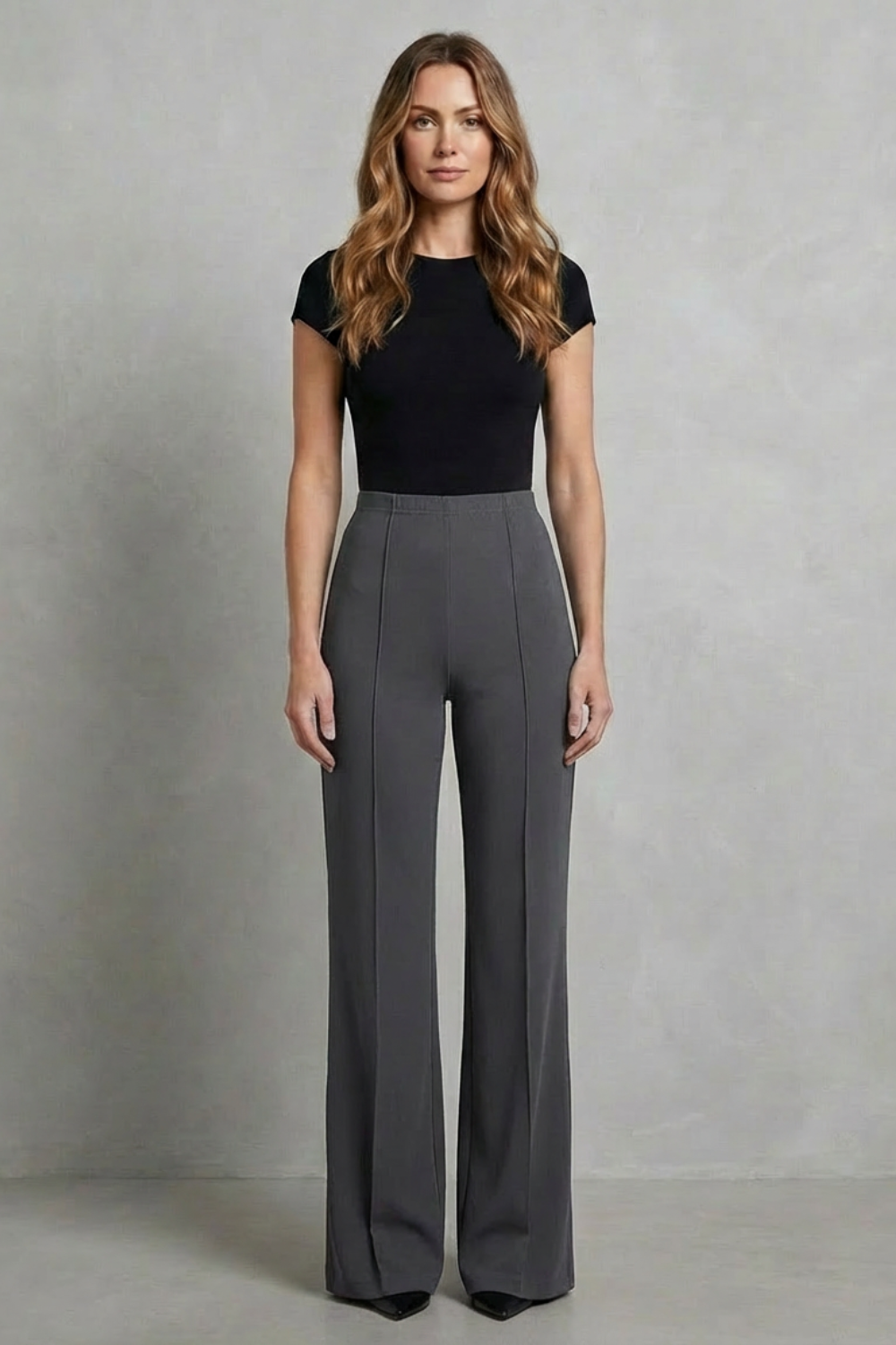 Women's High Waisted Wide Leg Tailored Trousers - Corvienne