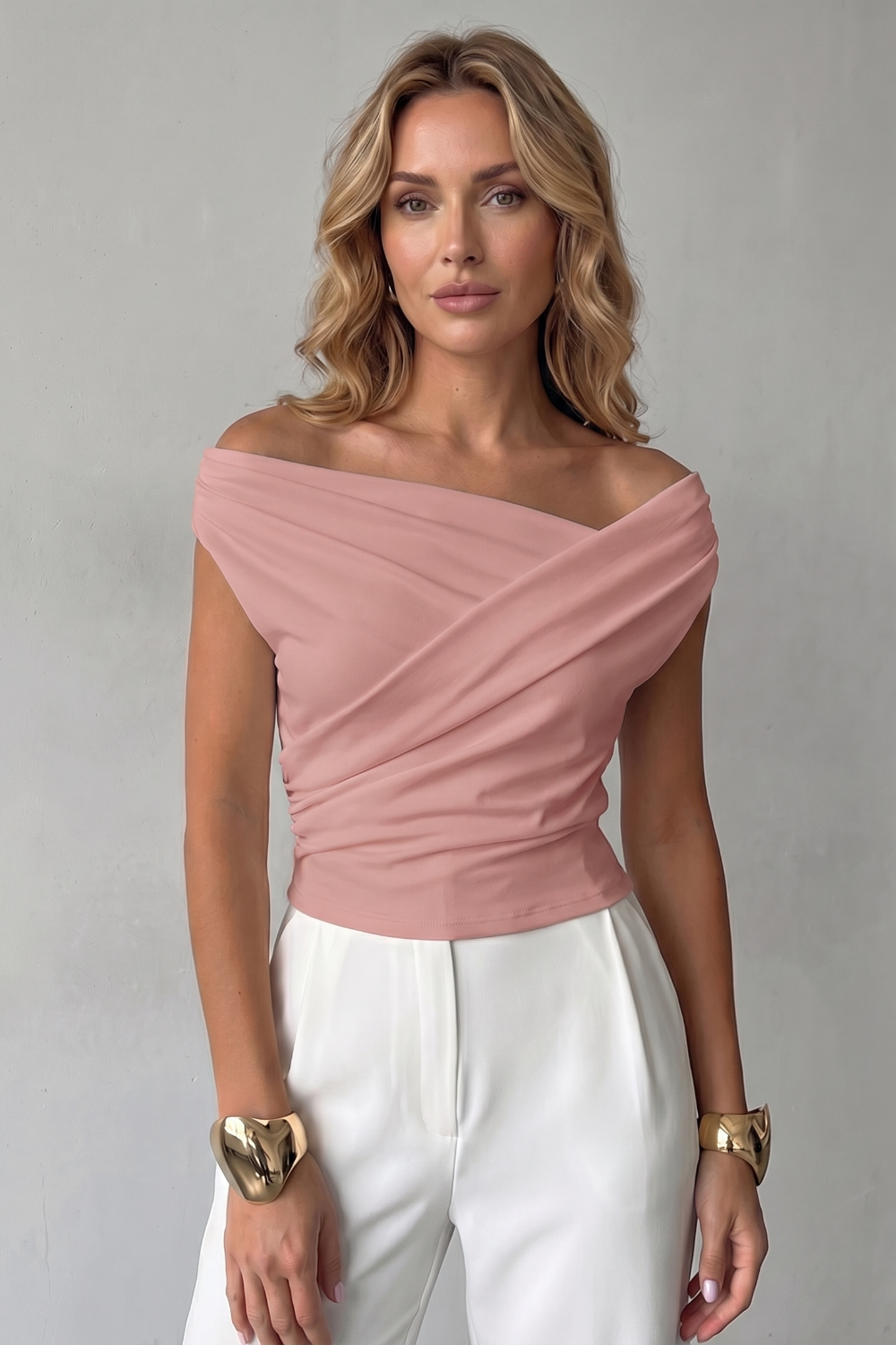 Women's Asymmetric One-Shoulder Draped Top - Solenne