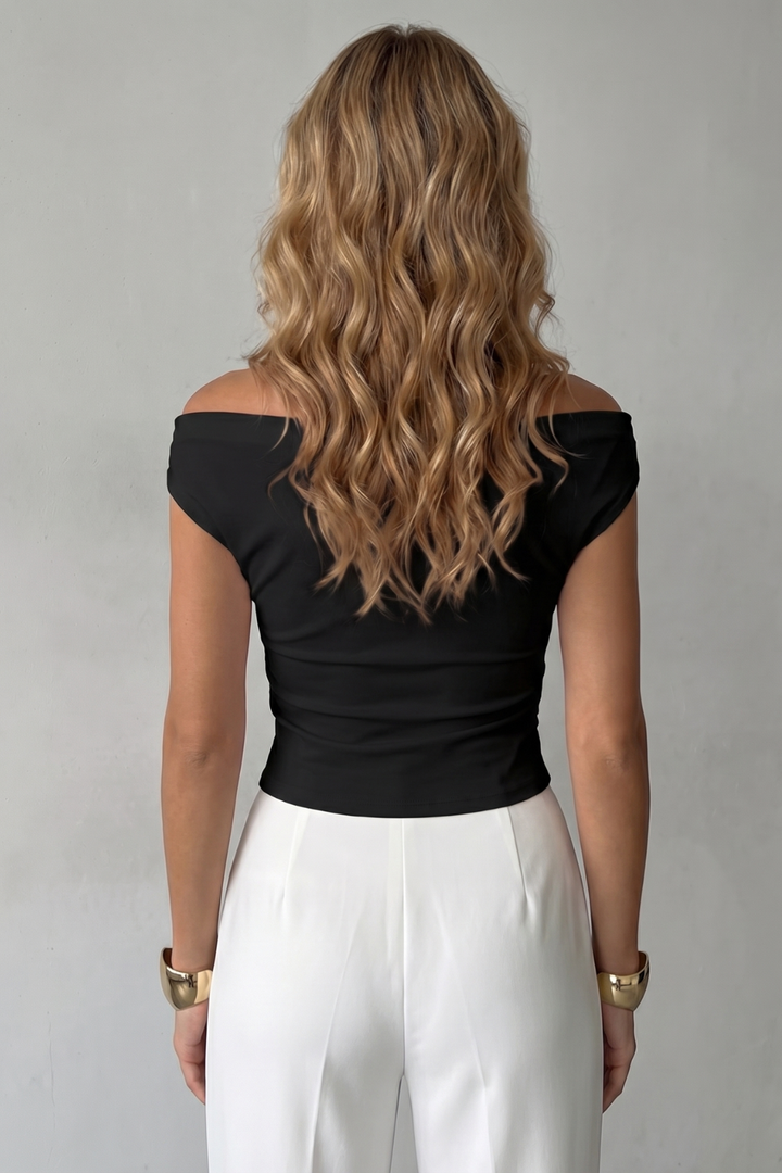 Women's Asymmetric One-Shoulder Draped Top - Solenne