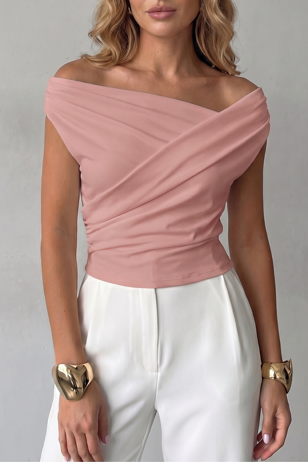 Women's Asymmetric One-Shoulder Draped Top - Solenne