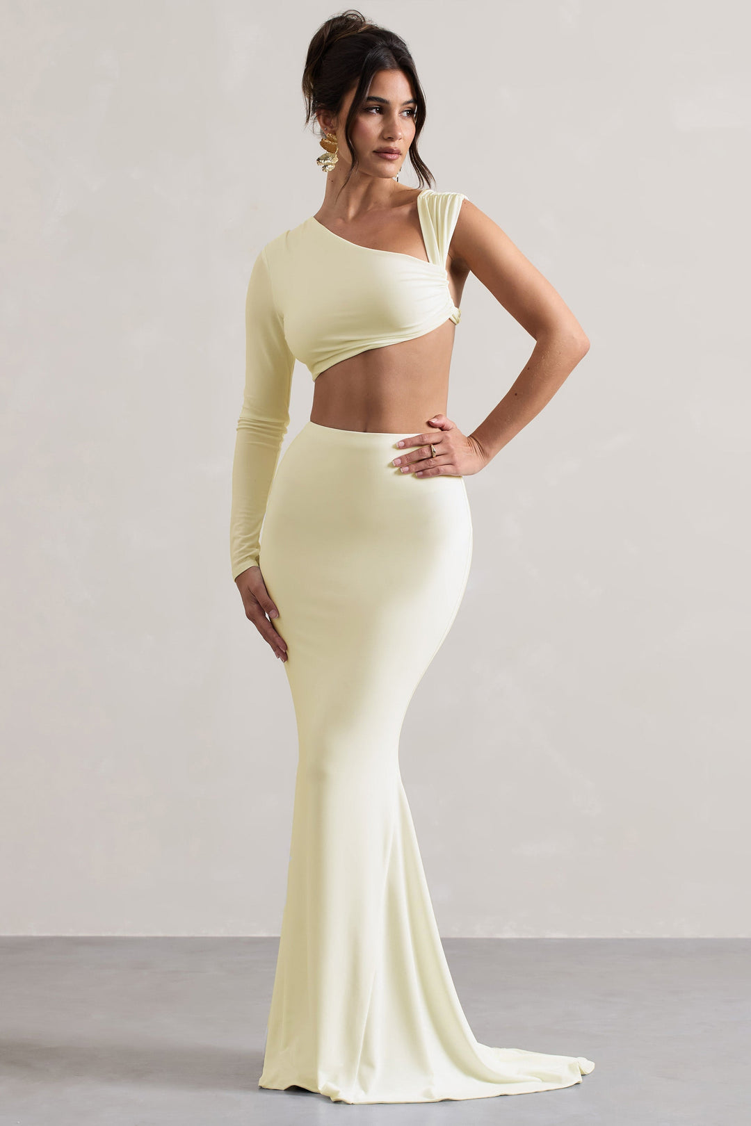 Neomie - Cream Fishtail Maxi Skirt