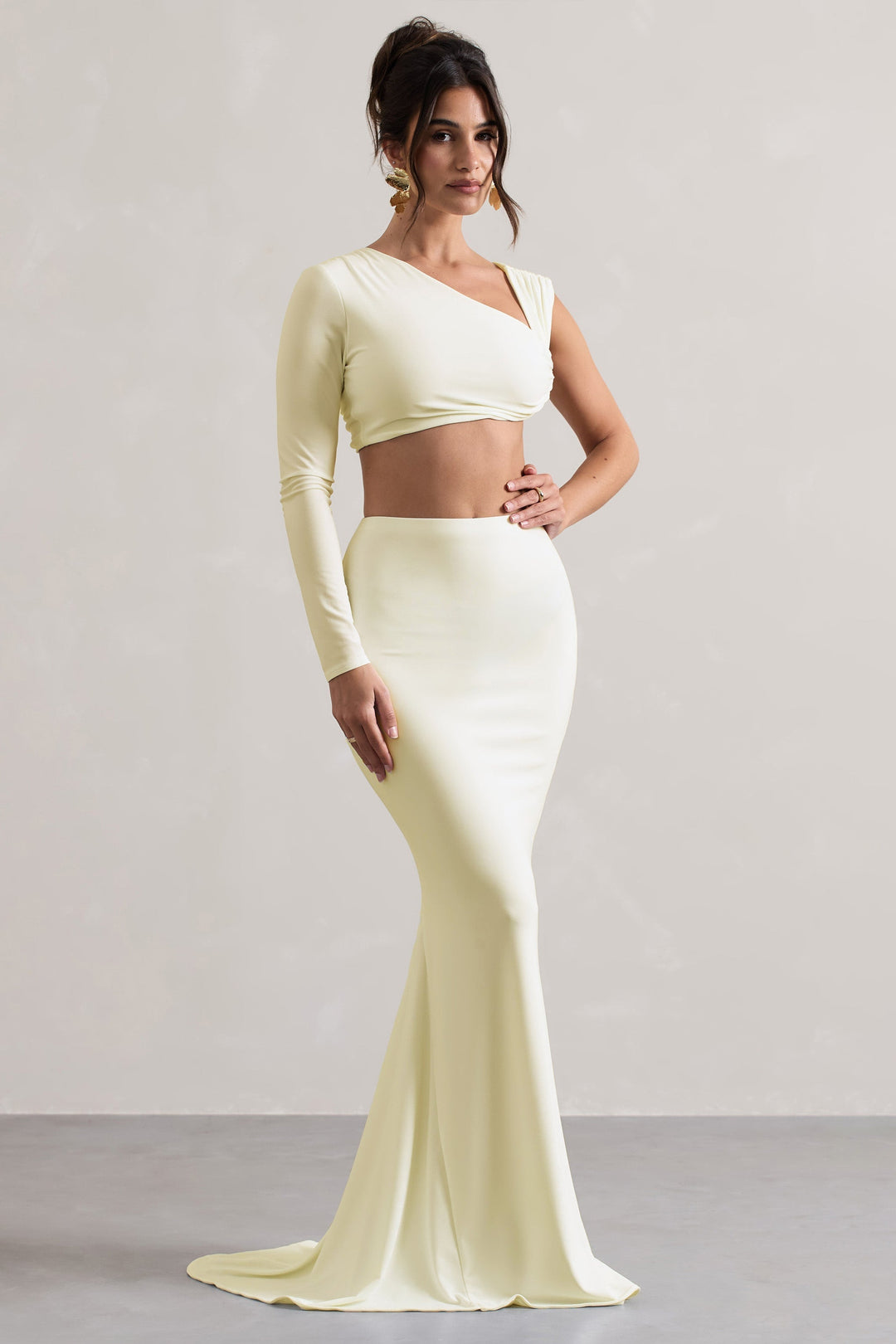 Neomie - Cream Fishtail Maxi Skirt