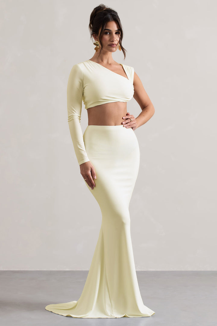 Neomie - Cream Fishtail Maxi Skirt