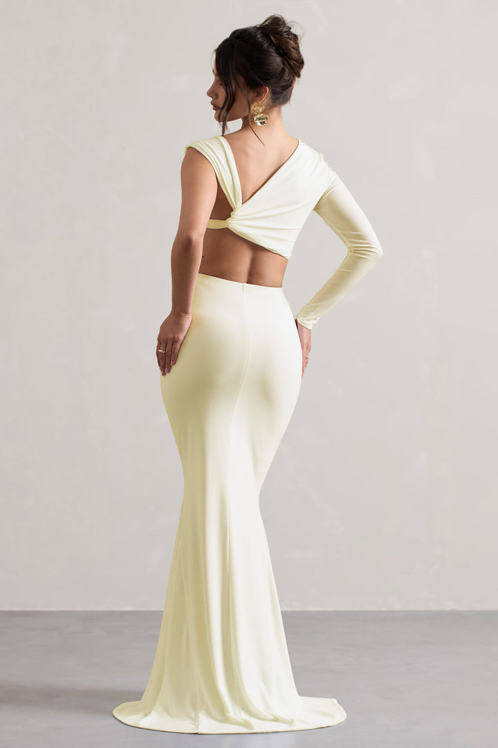 Neomie - Cream Fishtail Maxi Skirt