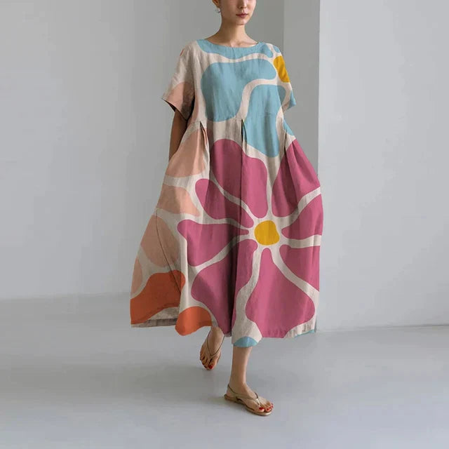 Calliope - Elegant Floral Print Dress