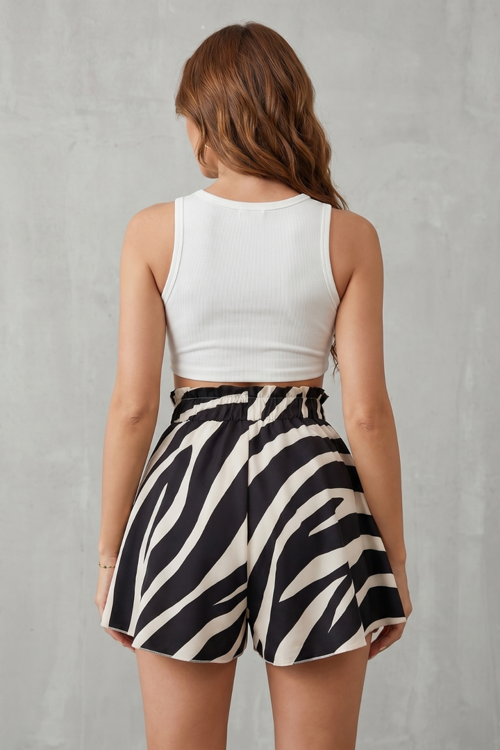 Women's Abstract Print Skort Shorts - Noélisse