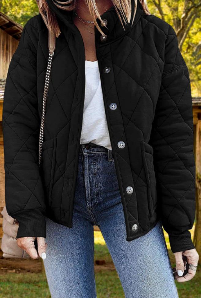 Brora women's quilted jacket in Black – front view