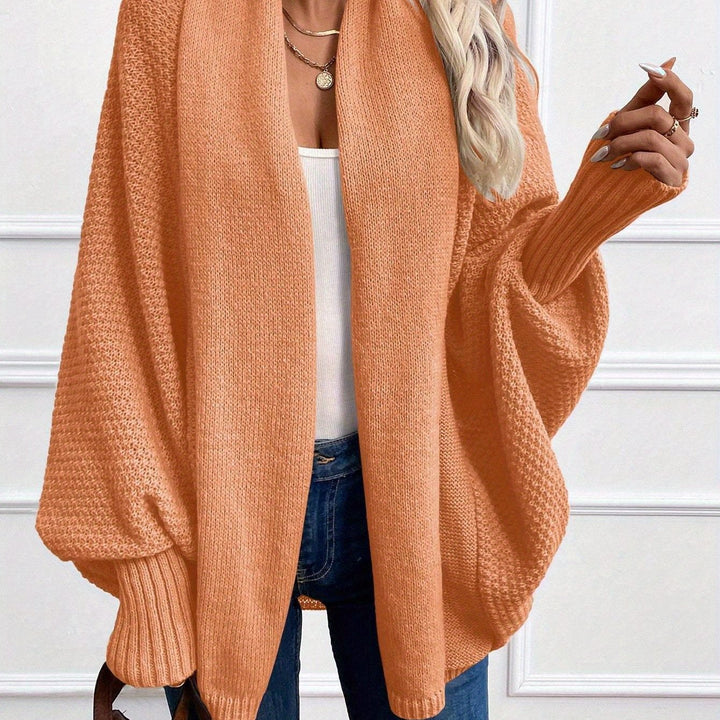 Islay women's batwing cardigan in Apricot – front view